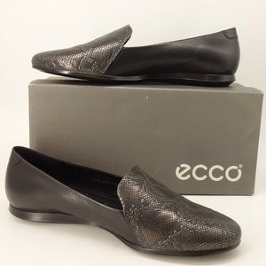 NWT ECCO Touch Ballerina 2.0 Scale Black Leather Flats Womens 41 (10-10.5) Shoes